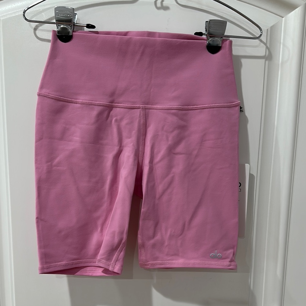 ALO Yoga Pink High-Waist Bike Shorts